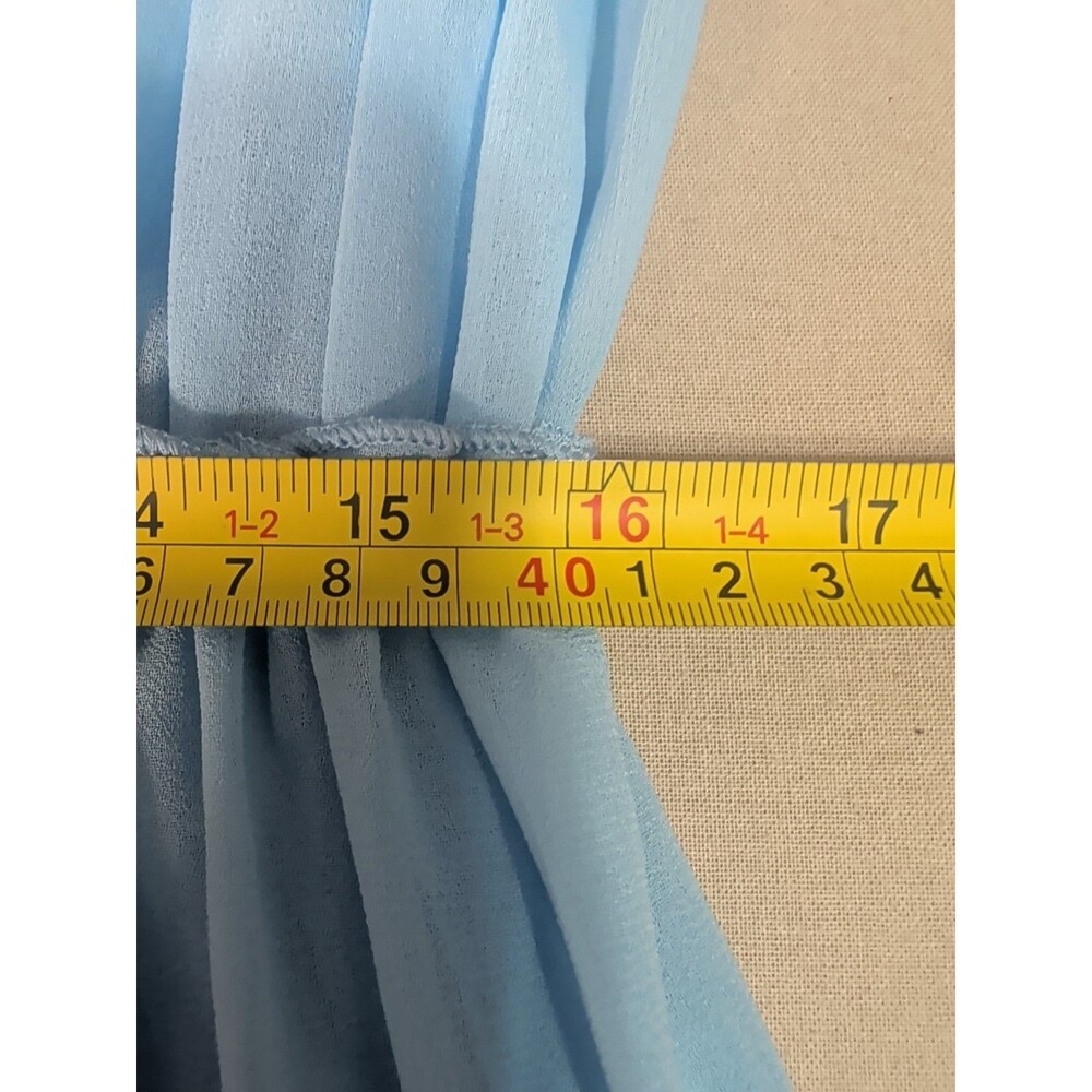 Womens Boho Large Baby Blue Sheer Chiffon Ruffled Tiered High Low Dress - Picture 10 of 15